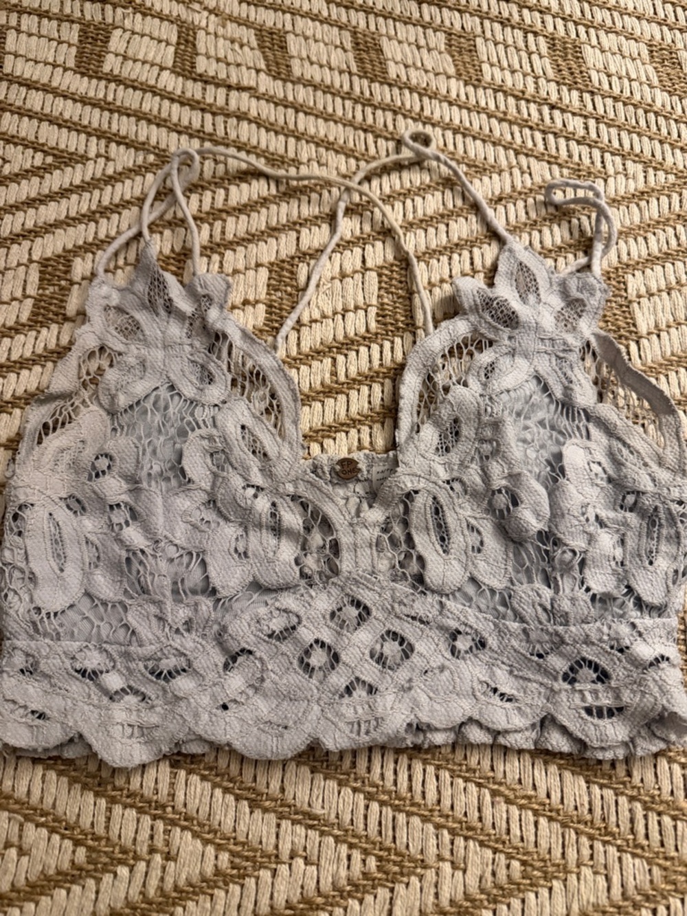 FP One Crochet Bralette in Light Gray size xx